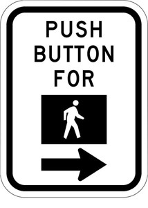   R10-4b 9"x12" Push Button Wait For Walk Signal