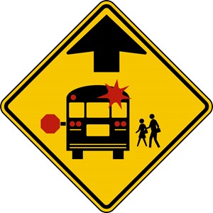 S3-1s 36"x36" School Bus Symbol Ahead