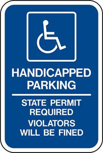 RB8-7 12"x18"Handicapped -State Permit Required