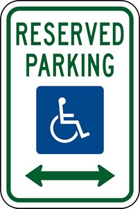     R7-8 12"x18" Reserved Handicapped Parking Sign