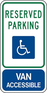     R7-8b 12"x24" Reserved Handicapped Symbol