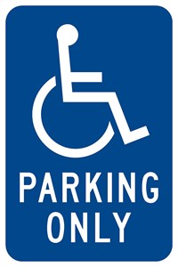 RB-1 12"x18" Handicapped Parking Only with symbol