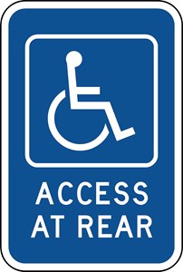 RB-5 12"X18" Handicap (symbol) Access at Rear