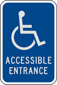 RB-4a 12"X18"Handicap symbol Accessible Entrance