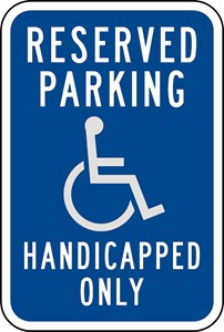 RB-4 12"X18"Reserved Parking Handicapped Only