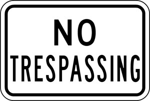  IN-4 24"X18" No Trespassing