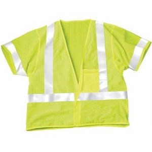   Class3 Safety Vest Lime Green/Reflective Stripes