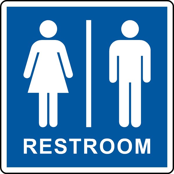 Traffic Signs & Safety - IN-24 12"x12" Men Women Restroom Symbol Sign