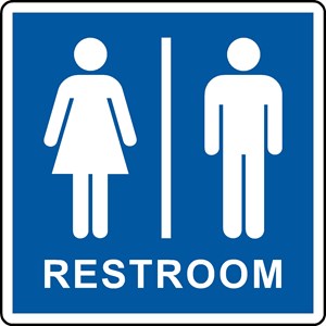 IN-24 12"x12" Men Women Restroom Symbol Sign