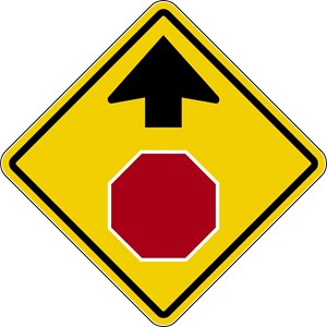  W3-1 24"X24" Stop Ahead (symbol)