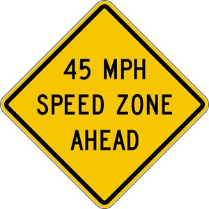 W3-5a 24"X24" Speed Zone Ahead