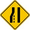 W4-2 36"x36" Lane Ends (symbol)