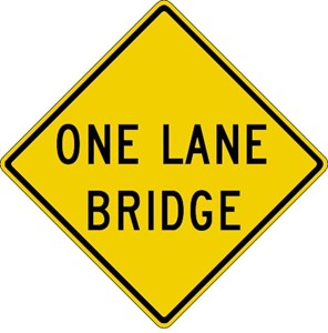 W5-3 36"x36" One Lane Bridge