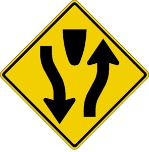 W6-1 30"x30" Divided Highway (symbol)