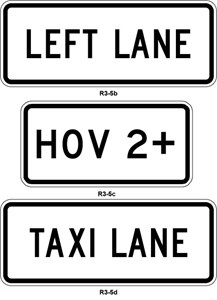  R3-5b-g 30"X12"  Lane Plaques