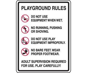   W15-2 18"X24"  Playground Rules 