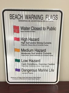 Beach Warning Flag Sign 30"x36"