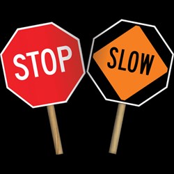 Stop Slow Traffic Sign with Wood Handle Traffic Control Equipment 