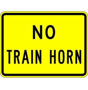  W10-9 24"x18" No Train Horn (plaque) 
